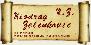 Miodrag Zelenković vizit kartica